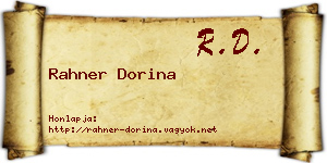 Rahner Dorina névjegykártya